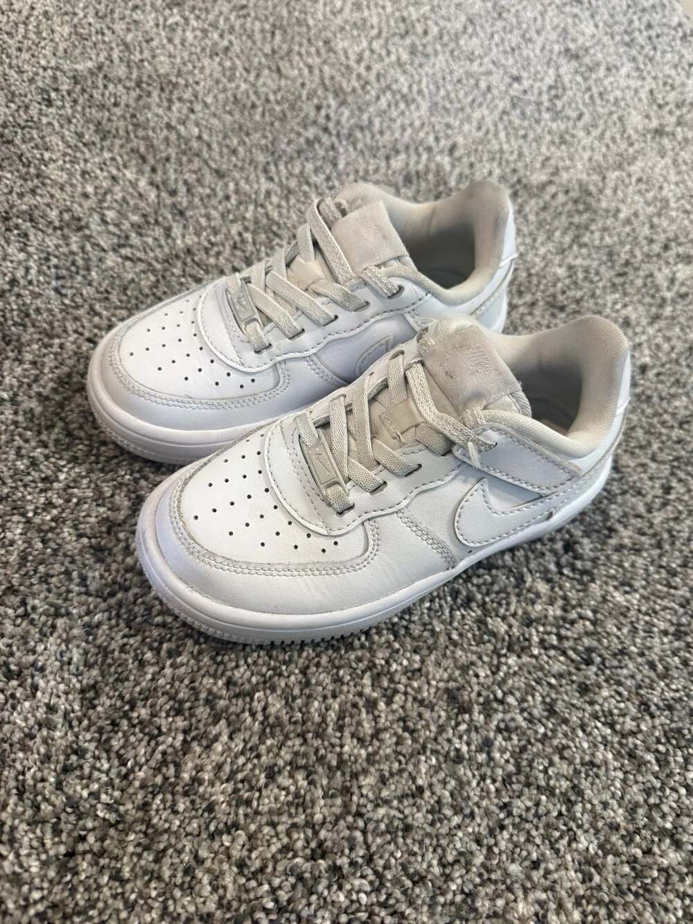 Nike Air Force 1 Crib/Toddler White Shoes Size 10C